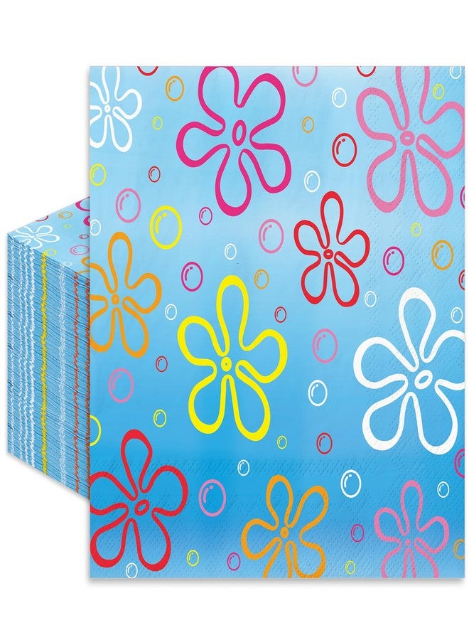 JarThenaAMCS 50Pcs Cartoon Sponge Paper Napkins Colorful Bikini Flower Disposable Napkins Under the Sea Luncheon Dinner Napkin for Cartoon Themed Birthday Party Tableware - Image 1